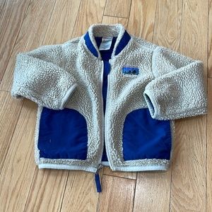 Patagonia Kids Jacket in Cream and Blue